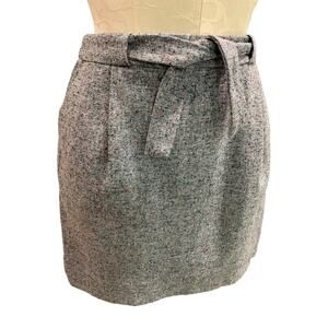 Size 6 J.Crew Skirt Wool Silk Blend Tweed Gray Lined Mini